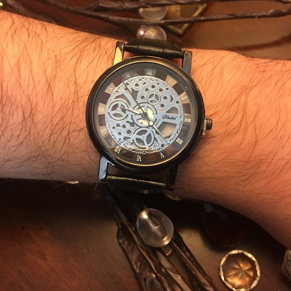 Men's Steampunk Stainless Steel Quartz Wrist Watch - Picture 8 of 8